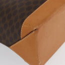 CELINE Macadam Canvas Hand Bag PVC Leather Brown Gold Auth ka3354-12
