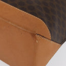 CELINE Macadam Canvas Hand Bag PVC Leather Brown Gold Auth ka3354-13