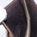 CELINE Macadam Canvas Hand Bag PVC Leather Brown Gold Auth ka3354-21