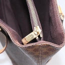 CELINE Macadam Canvas Hand Bag PVC Leather Brown Gold Auth ka3354-22