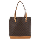CELINE Macadam Canvas Hand Bag PVC Leather Brown Gold Auth ka3354-3