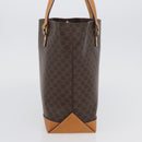 CELINE Macadam Canvas Hand Bag PVC Leather Brown Gold Auth ka3354-4