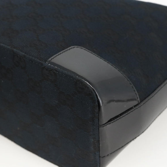 GUCCI GG Canvas Shoulder Bag Black Gold 001 4204 3444 Auth ka3355A