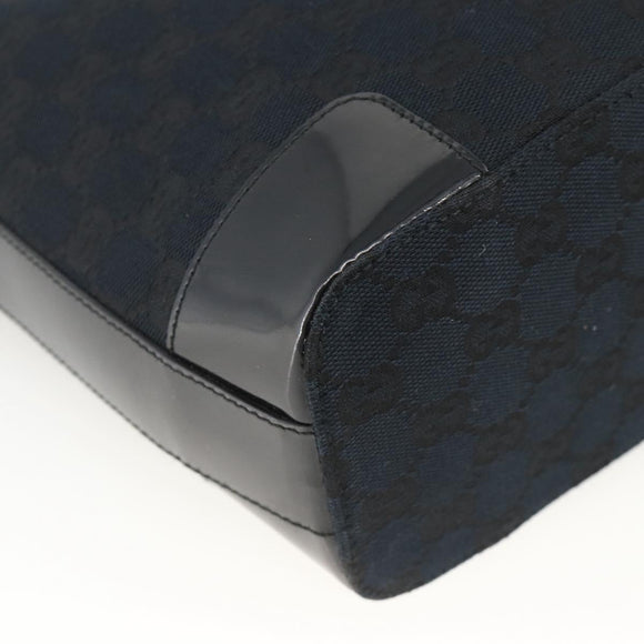 GUCCI GG Canvas Shoulder Bag Black Gold 001 4204 3444 Auth ka3355A