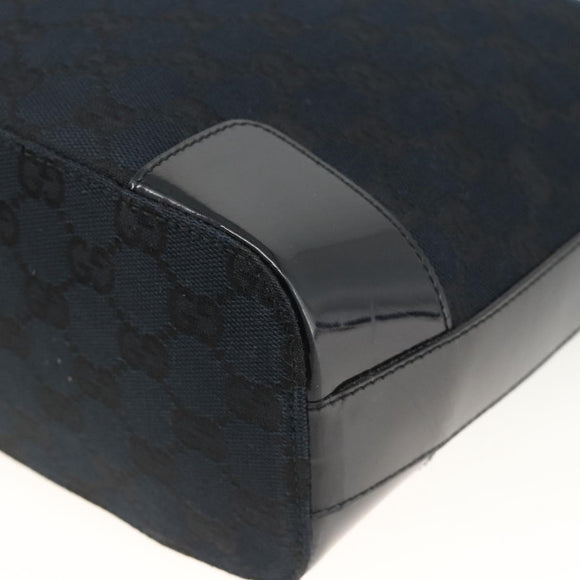 GUCCI GG Canvas Shoulder Bag Black Gold 001 4204 3444 Auth ka3355A