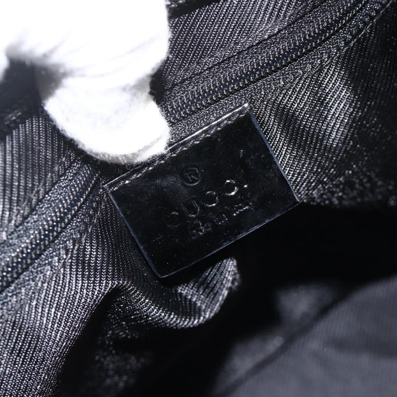 GUCCI GG Canvas Shoulder Bag Black Gold 001 4204 3444 Auth ka3355A