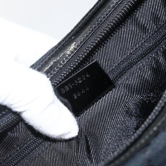 GUCCI GG Canvas Shoulder Bag Black Gold 001 4204 3444 Auth ka3355A