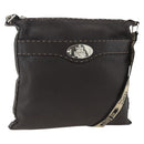 FENDI Shoulder Bag Leather Brown Silver Auth ka3356A-1