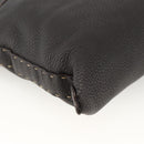 FENDI Shoulder Bag Leather Brown Silver Auth ka3356A-11
