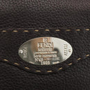 FENDI Shoulder Bag Leather Brown Silver Auth ka3356A-14