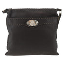 FENDI Shoulder Bag Leather Brown Silver Auth ka3356A-2