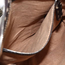 FENDI Shoulder Bag Leather Brown Silver Auth ka3356A-21