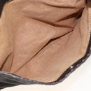 FENDI Shoulder Bag Leather Brown Silver Auth ka3356A-22
