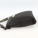FENDI Shoulder Bag Leather Brown Silver Auth ka3356A-4