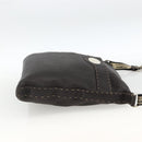 FENDI Shoulder Bag Leather Brown Silver Auth ka3356A-5