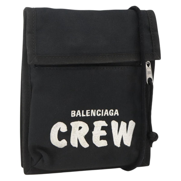 BALENCIAGA Shoulder Bag Nylon Black 532298 Auth ka3358