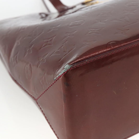 LOUIS VUITTON Vernis Wilshire MM Hand Bag Rouge Favist M91646 LV Auth ka3359
