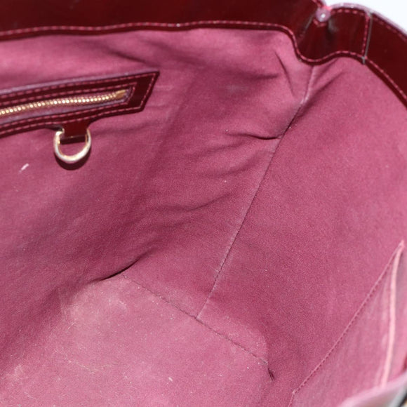 LOUIS VUITTON Vernis Wilshire MM Hand Bag Rouge Favist M91646 LV Auth ka3359
