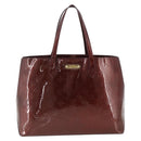 LOUIS VUITTON Vernis Wilshire MM Hand Bag Rouge Favist M91646 LV Auth ka3359-13