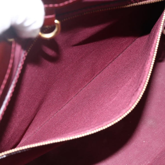 LOUIS VUITTON Vernis Wilshire MM Hand Bag Rouge Favist M91646 LV Auth ka3359