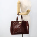 LOUIS VUITTON Vernis Wilshire MM Hand Bag Rouge Favist M91646 LV Auth ka3359-23