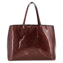 LOUIS VUITTON Vernis Wilshire MM Hand Bag Rouge Favist M91646 LV Auth ka3359-2