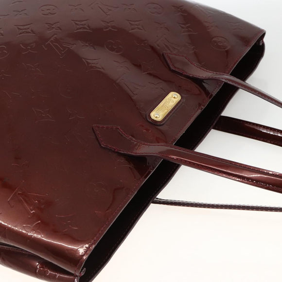 LOUIS VUITTON Vernis Wilshire MM Hand Bag Rouge Favist M91646 LV Auth ka3359