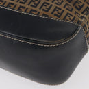FENDI Zucchino Canvas Tote Bag Navy Silver Auth ka336-9