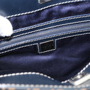 FENDI Zucchino Canvas Tote Bag Navy Silver Auth ka336-18