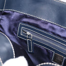 FENDI Zucchino Canvas Tote Bag Navy Silver Auth ka336-21