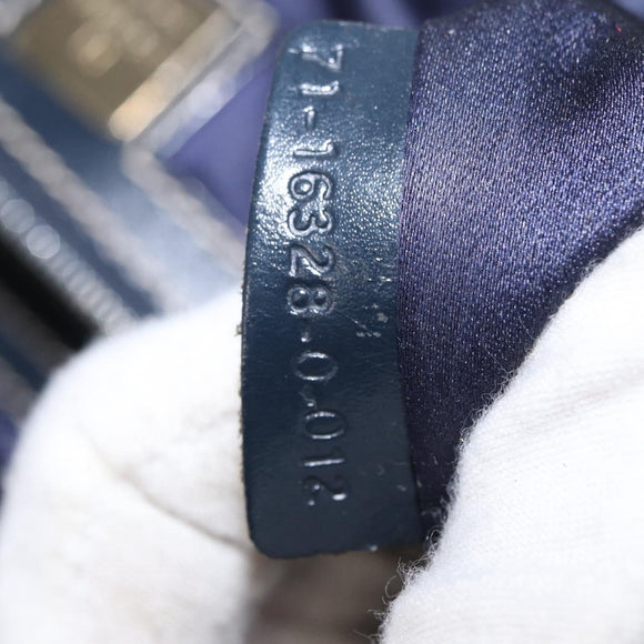 FENDI Zucchino Canvas Tote Bag Navy Silver Auth ka336