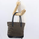 FENDI Zucchino Canvas Tote Bag Navy Silver Auth ka336-23