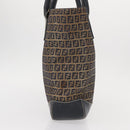 FENDI Zucchino Canvas Tote Bag Navy Silver Auth ka336-3