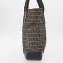 FENDI Zucchino Canvas Tote Bag Navy Silver Auth ka336-5