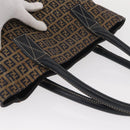 FENDI Zucchino Canvas Tote Bag Navy Silver Auth ka336-7