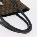 FENDI Zucchino Canvas Tote Bag Navy Silver Auth ka336-8