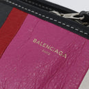 BALENCIAGA Clutch Bag Leather Multicolor Silver 443658 Auth ka3360-8