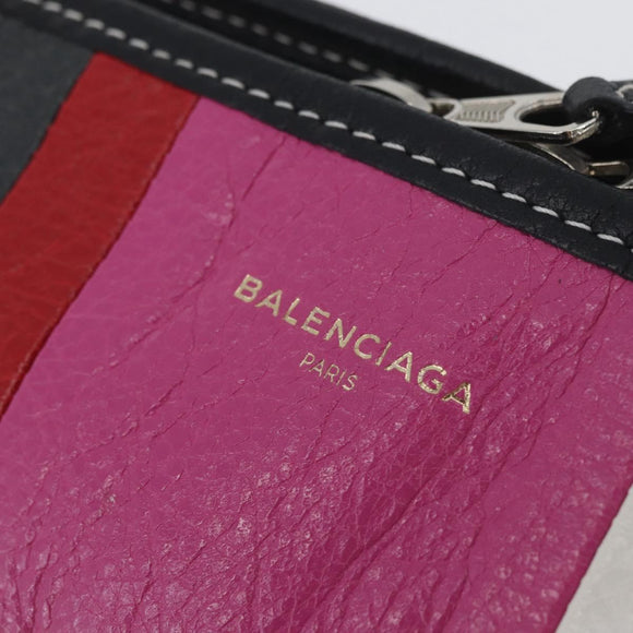 BALENCIAGA Clutch Bag Leather Multicolor Silver 443658 Auth ka3360