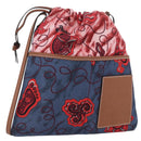 LOEWE Anagram Paula's Ibiza Drawstring Shoulder Bag Canvas Blue Auth ka3363M-1