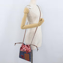 LOEWE Anagram Paula's Ibiza Drawstring Shoulder Bag Canvas Blue Auth ka3363M-23