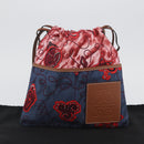 LOEWE Anagram Paula's Ibiza Drawstring Shoulder Bag Canvas Blue Auth ka3363M-12