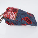 LOEWE Anagram Paula's Ibiza Drawstring Shoulder Bag Canvas Blue Auth ka3363M-4