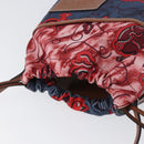 LOEWE Anagram Paula's Ibiza Drawstring Shoulder Bag Canvas Blue Auth ka3363M-6