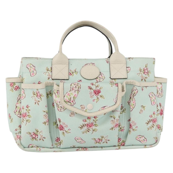 GUCCI Hand Bag Canvas Light Blue Auth ka3365
