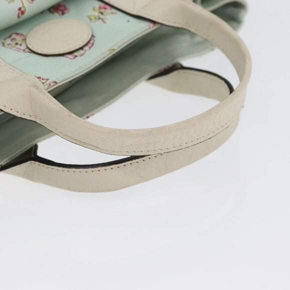 GUCCI Hand Bag Canvas Light Blue Auth ka3365