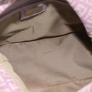 FENDI Zucchino Canvas Mamma Baguette Shoulder Bag Pink Silver Auth ka3366V-22