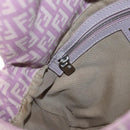 FENDI Zucchino Canvas Mamma Baguette Shoulder Bag Pink Silver Auth ka3366V-24