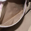 FENDI Zucchino Canvas Mamma Baguette Shoulder Bag Pink Silver Auth ka3366V-11