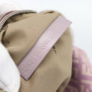 FENDI Zucchino Canvas Mamma Baguette Shoulder Bag Pink Silver Auth ka3366V-26