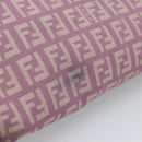 FENDI Zucchino Canvas Mamma Baguette Shoulder Bag Pink Silver Auth ka3366V-5